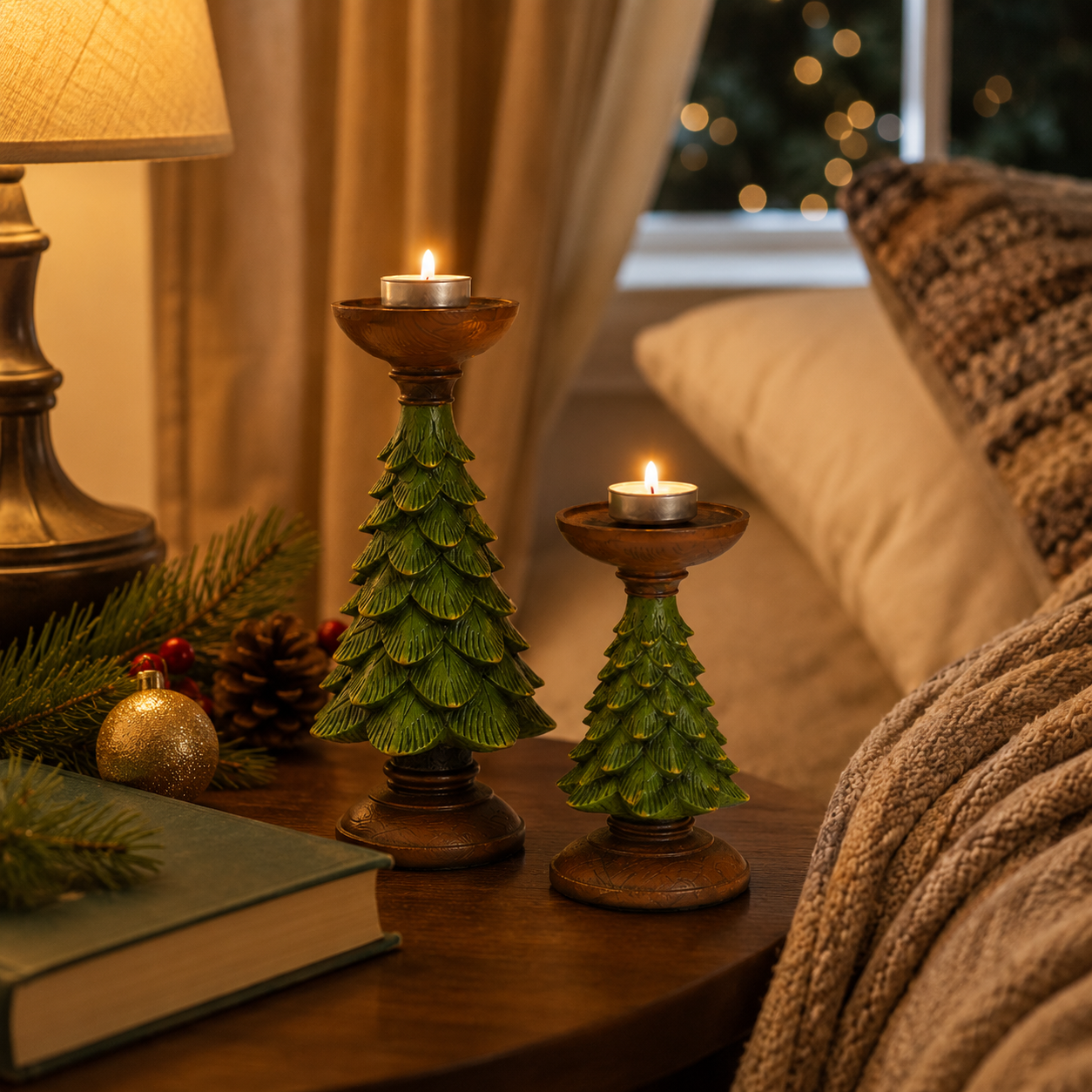 Christmas Tree Candle Holders – Festive Resin Tealight Holders for Holiday Decor