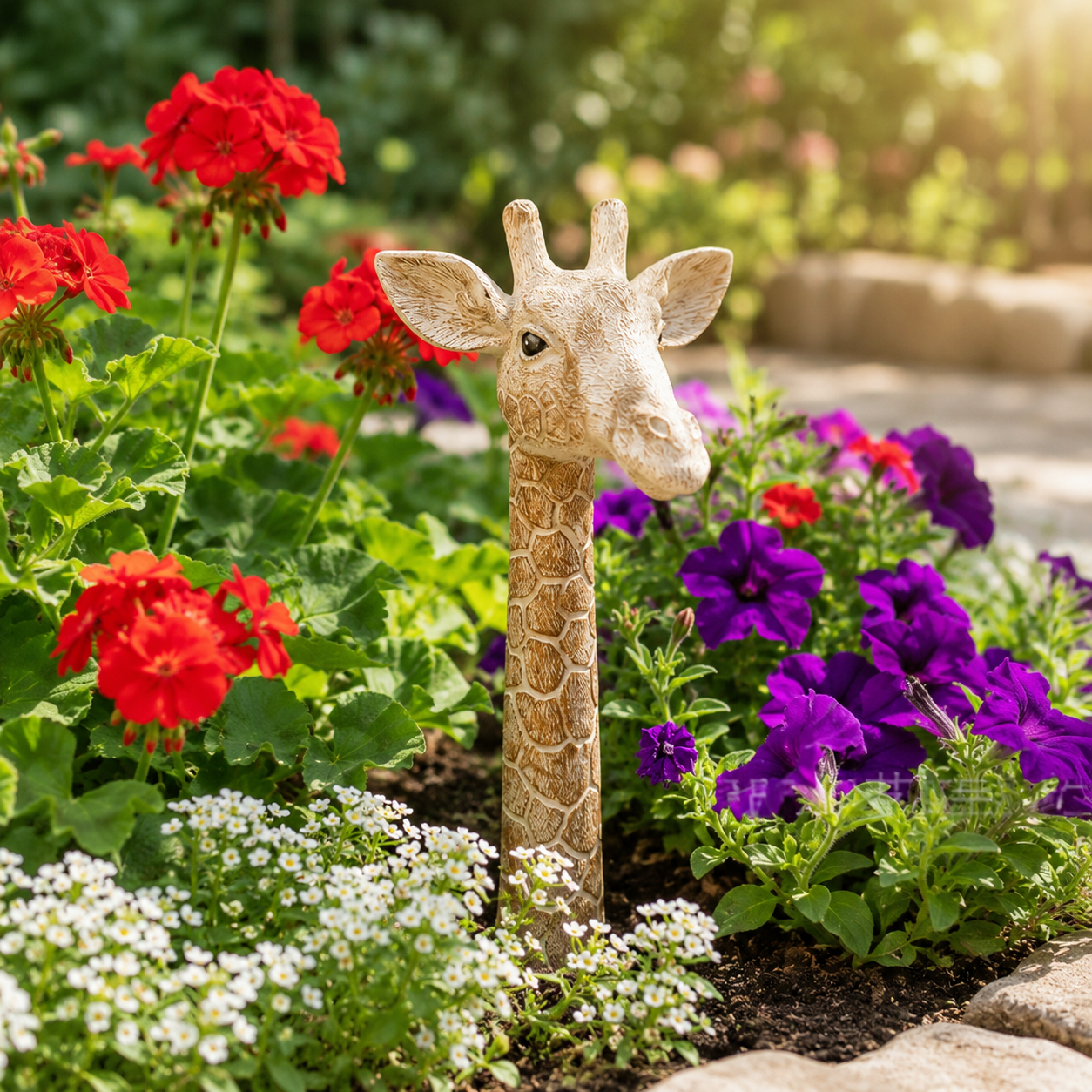 1pcs/Giraffe Garden Stake Decor, Cute Resin Giraffe Head Yard Art Statue