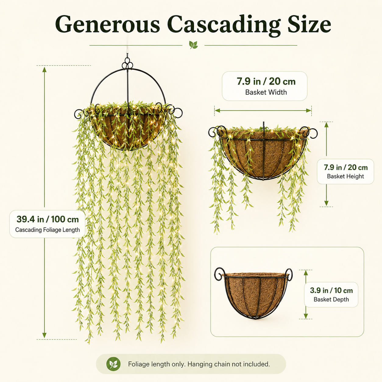 Cascading Willow Glow Hanging Basket