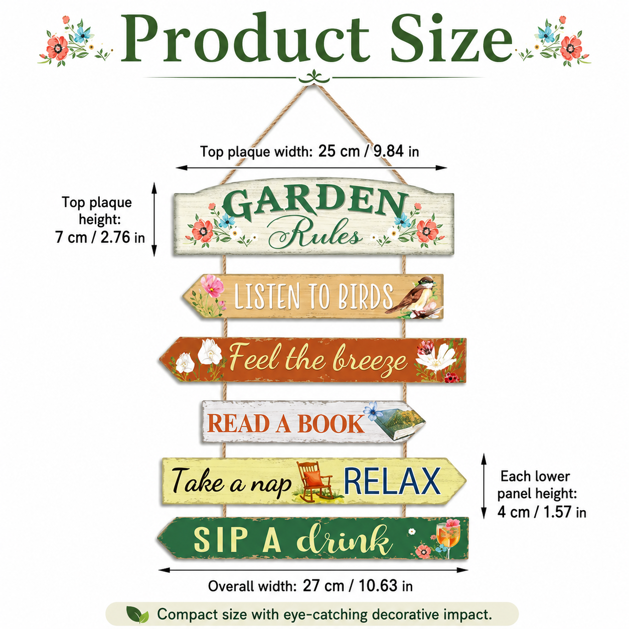 6pcs Wooden Outdoor Fun Garden Rule Signs Set-Gardening Enthusiast Decor, Outdoor Garden Sign Plaques