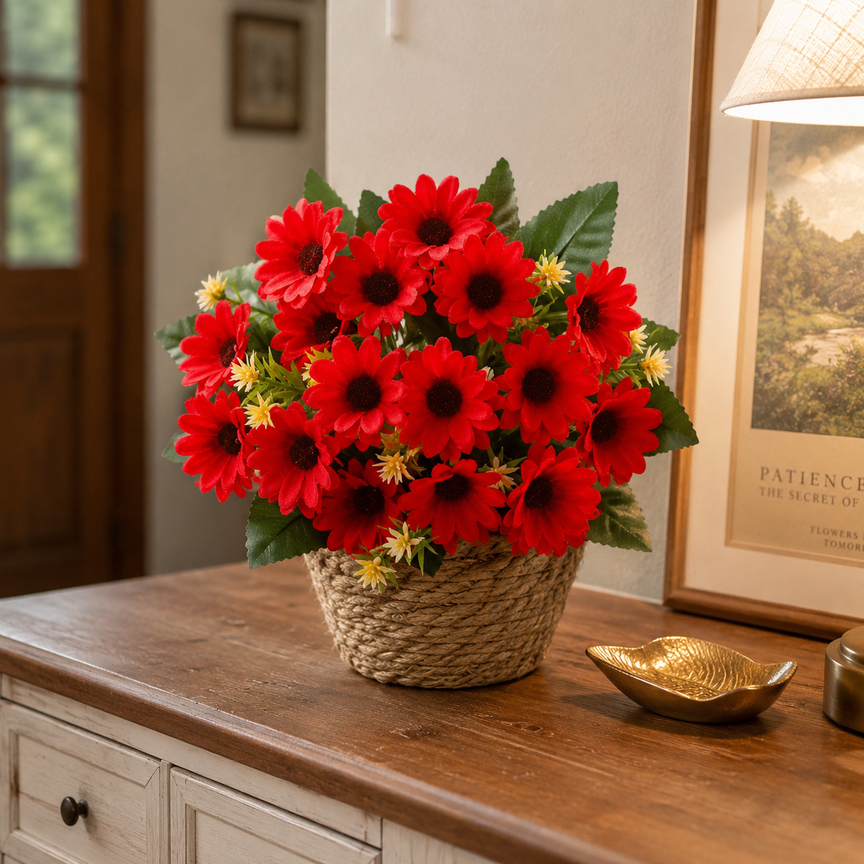 UV-Resistant Artificial Chrysanthemums (Multiple Colors Available) — Realistic Outdoor Plastic Flowers