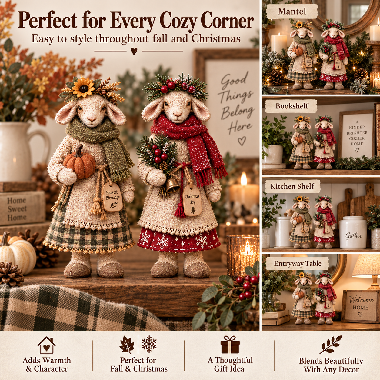 🐑 Cozy Farmhouse Sheep Figurine