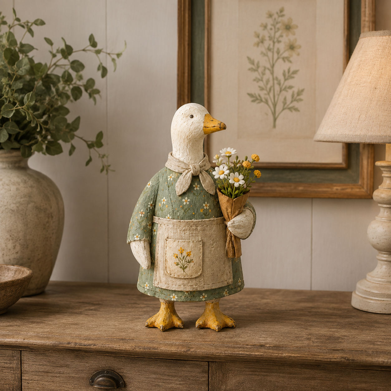 Vintage Garden Goose Figurine