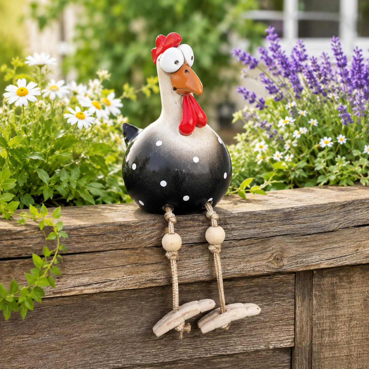 Funny Hanging Leg Rooster Yard Ornament