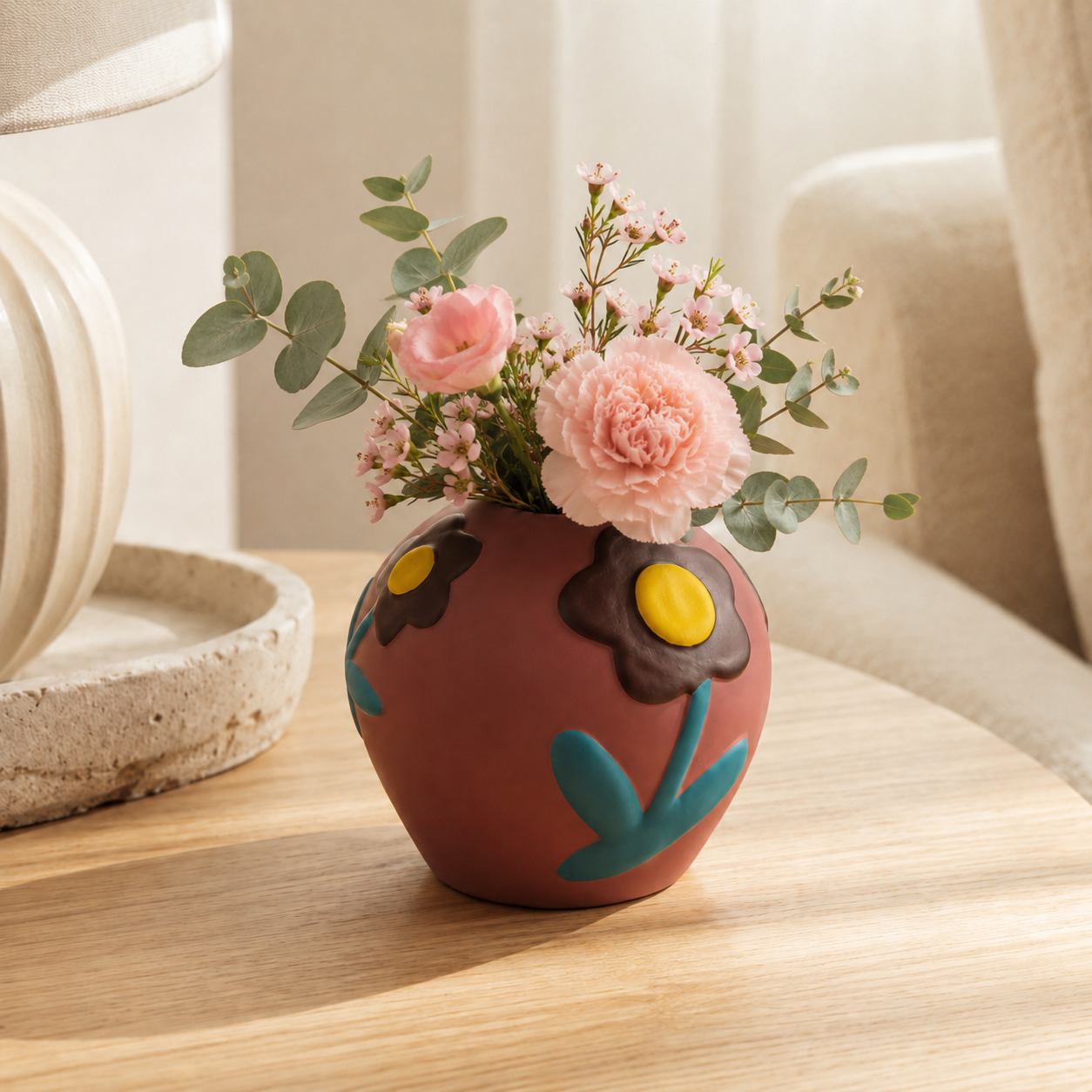 Retro Bloom Sculpted Resin Vase Collection