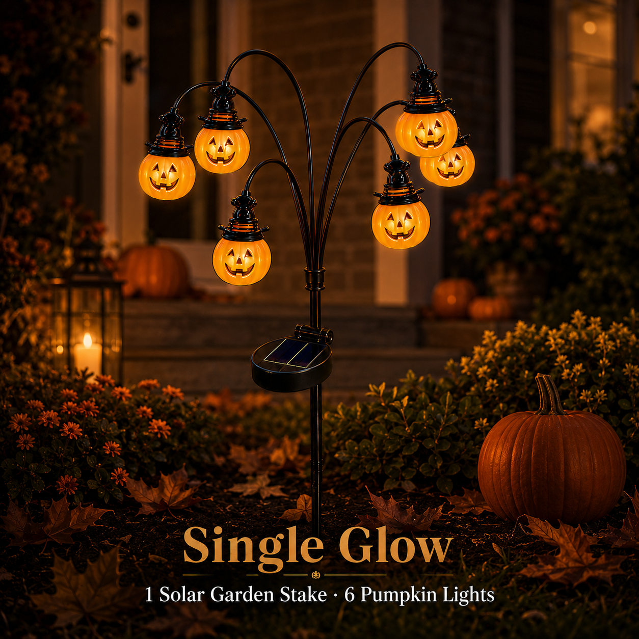 Solar-Powered Halloween Pumpkin Garden Stake Light