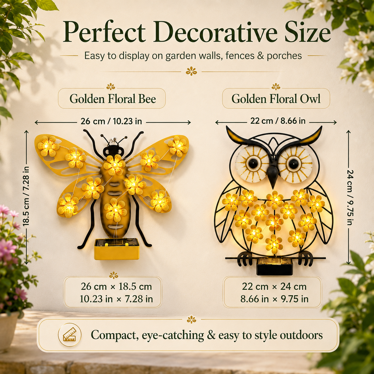 Solar Bloom Metal Garden Wall Light 🌞🌼
