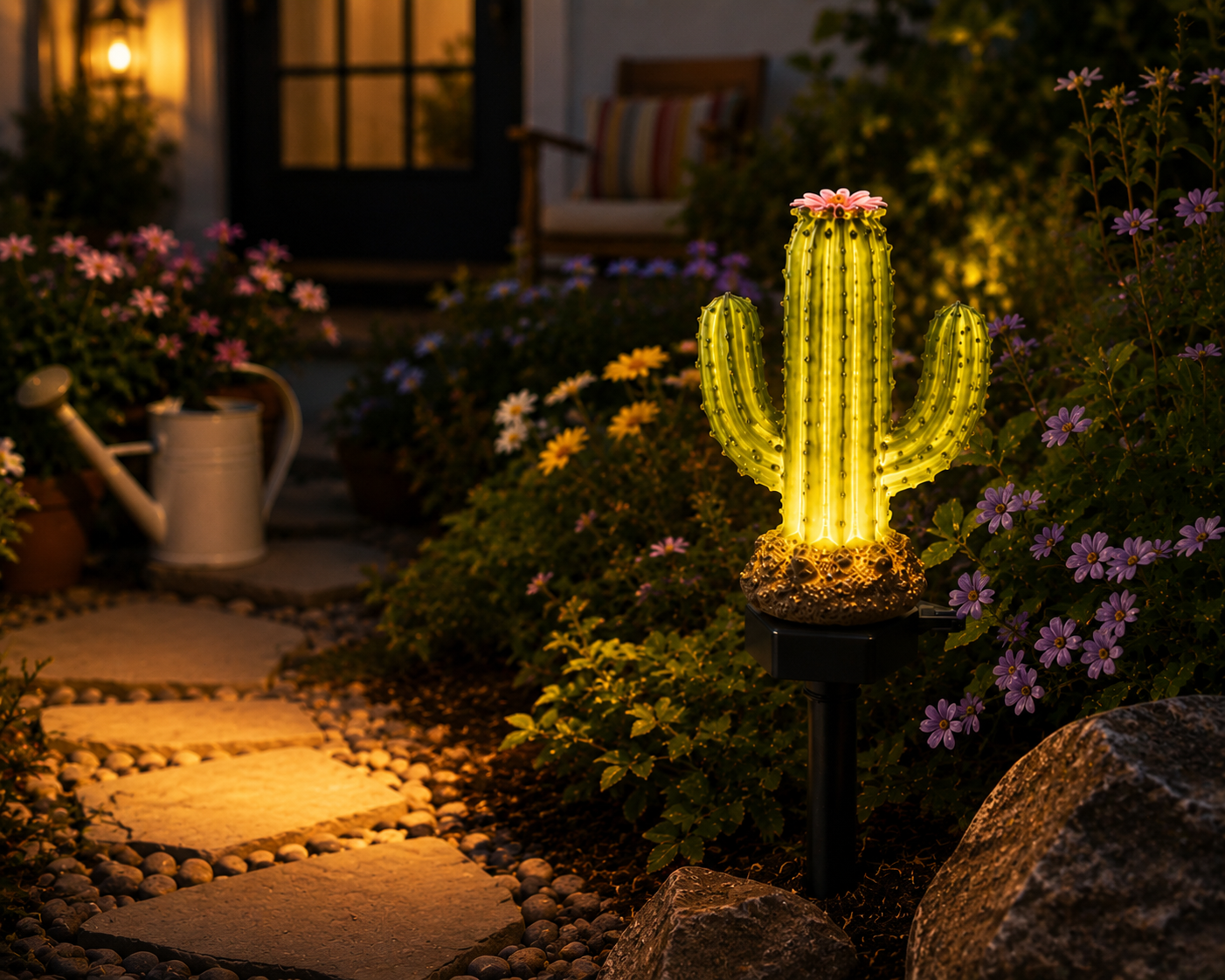 1pcs / Solar Cactus Garden Stake Lights