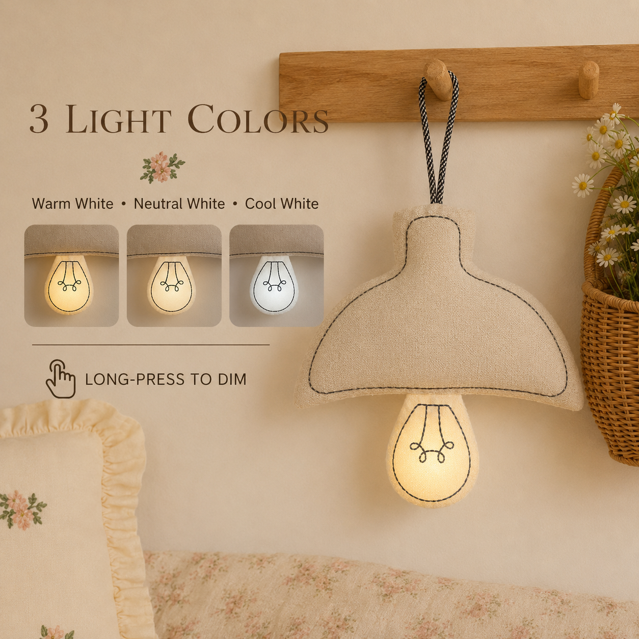 Cozy Glow Rechargeable Fabric Wall Night Light 💡
