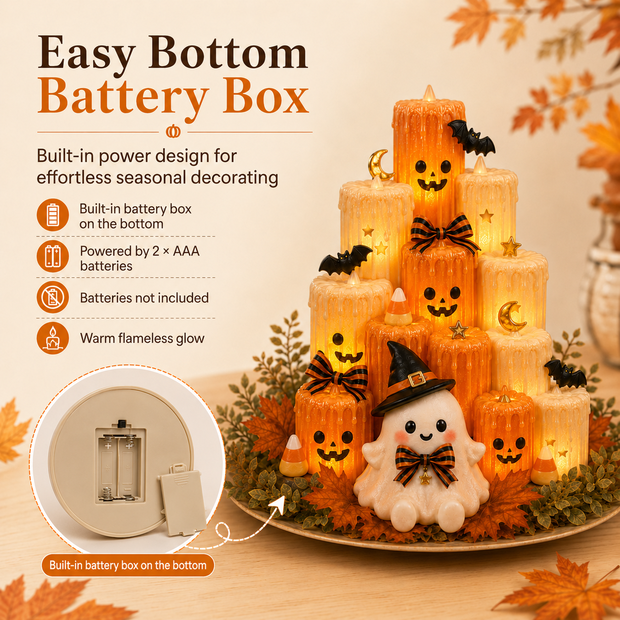 Cozy Lighted Halloween Ghost Centerpiece
