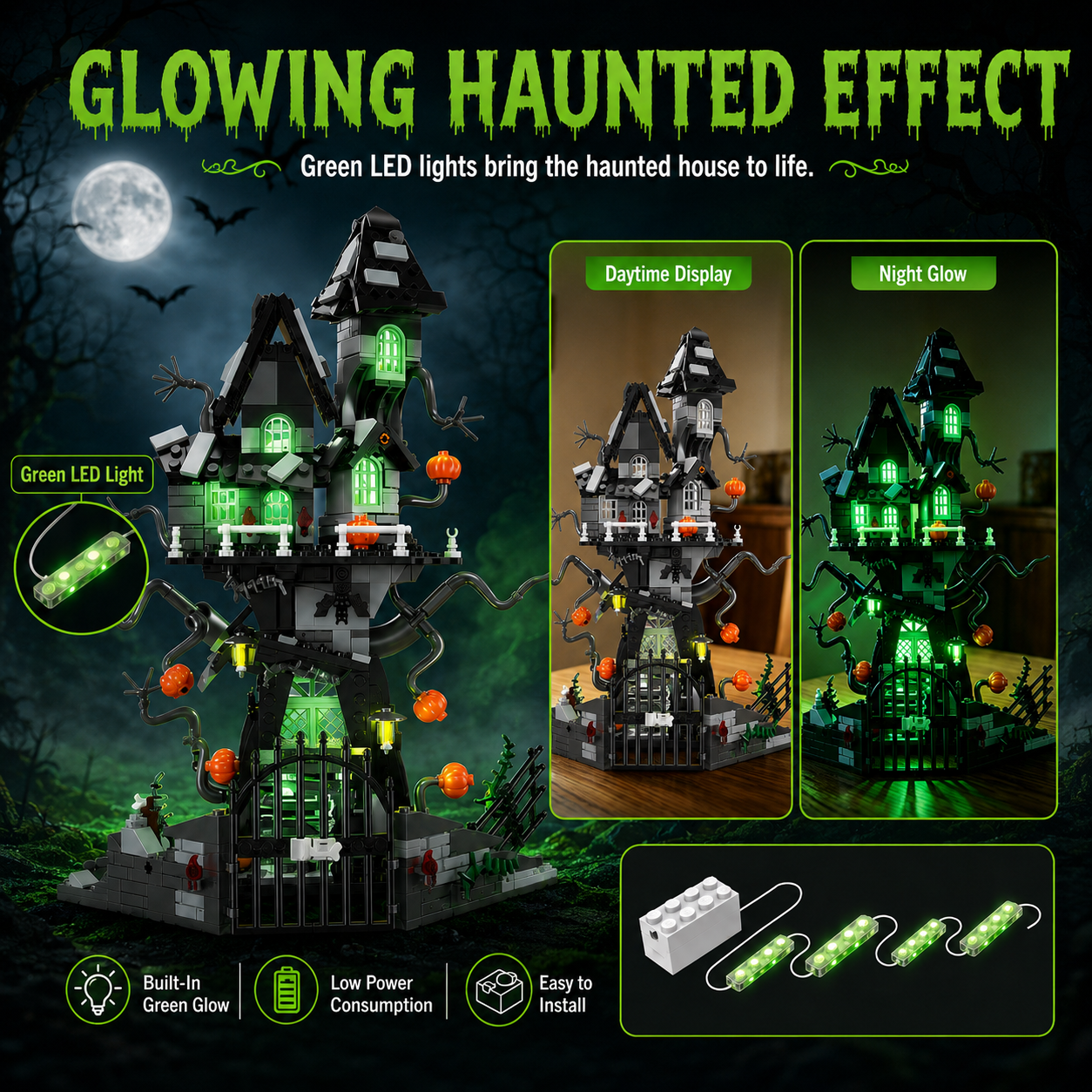Light-Up Haunted House Building Set