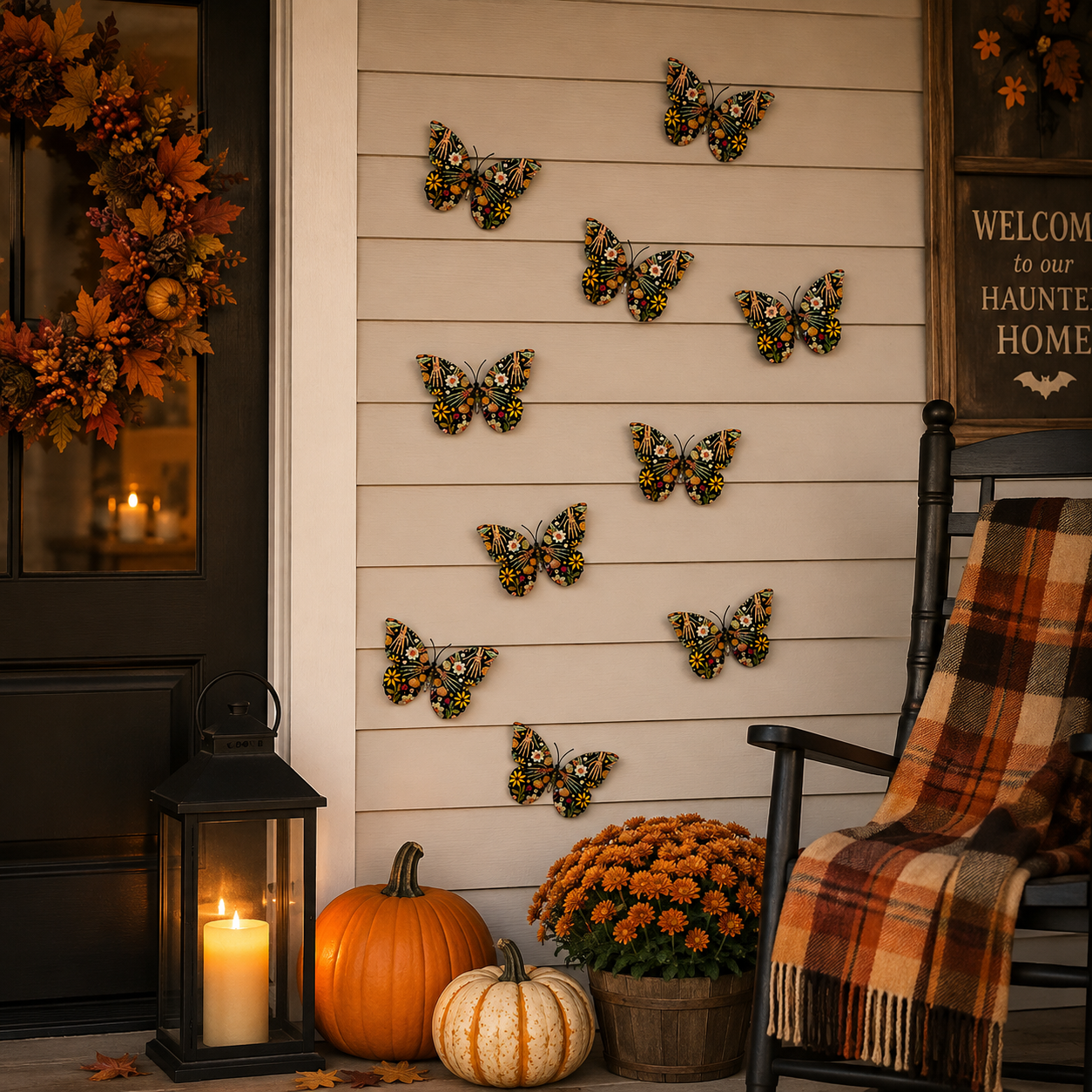 3D Spooky Butterfly Wall Decor – Set of 10
