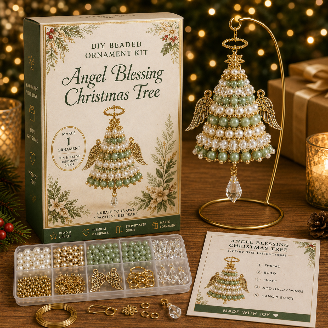 DIY Beaded Christmas Tree Ornament Kit