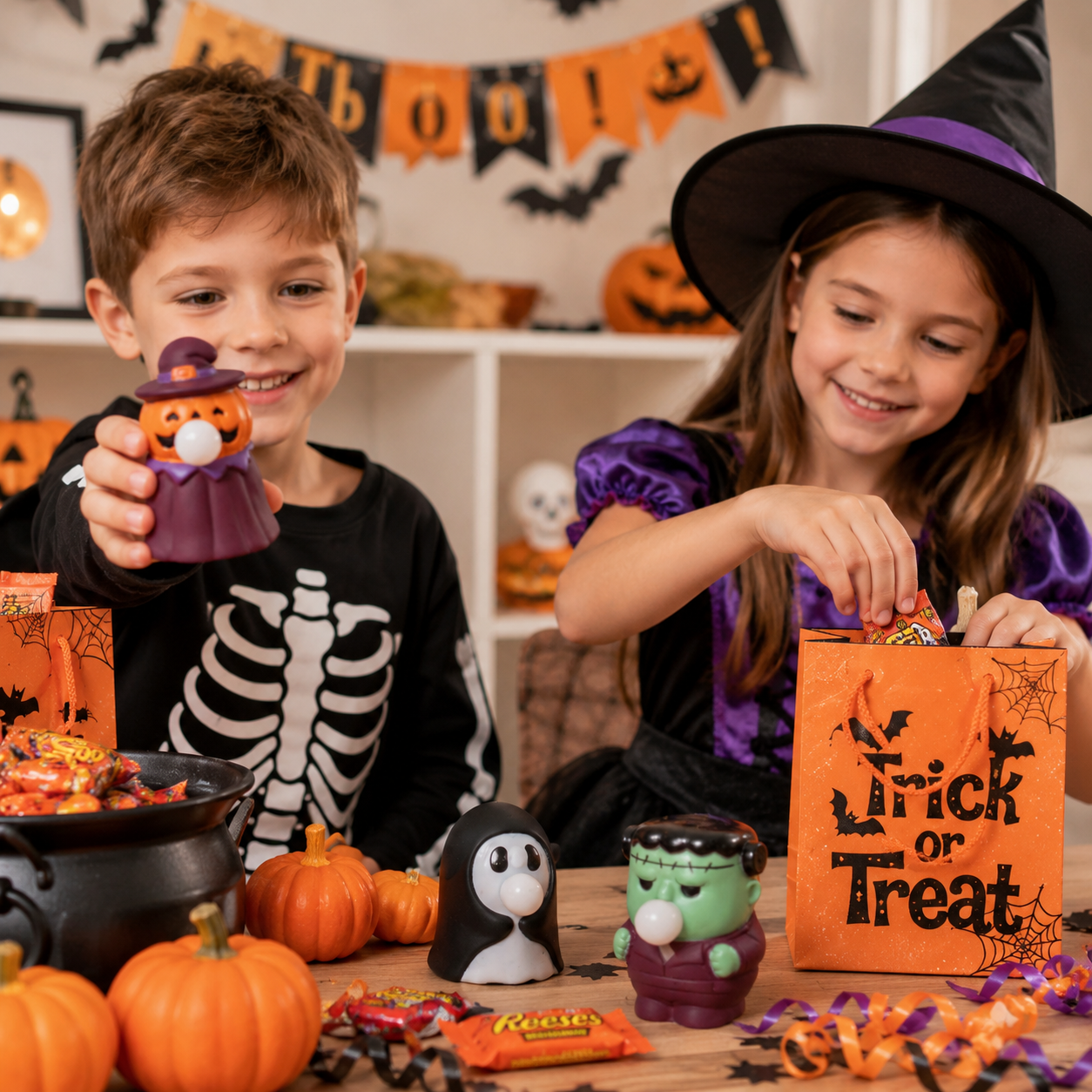 3 Pack Halloween Squeeze Bubble Toys, Cute Pumpkin Ghost Frankenstein Stress Relief Toys