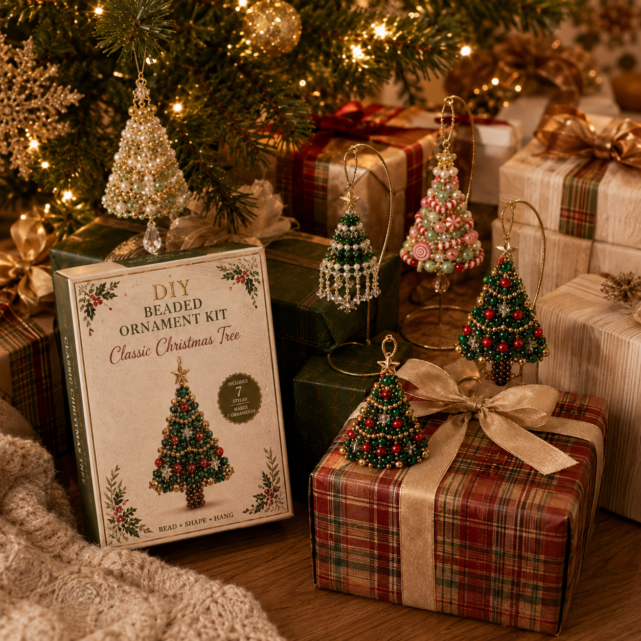 DIY Beaded Christmas Tree Ornament Kit