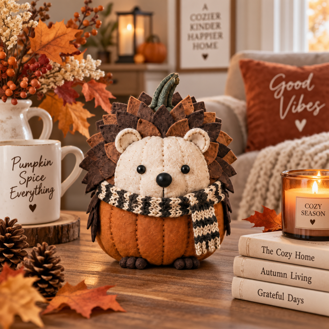 Pumpkin Woodland Friends Fabric Fall Decor