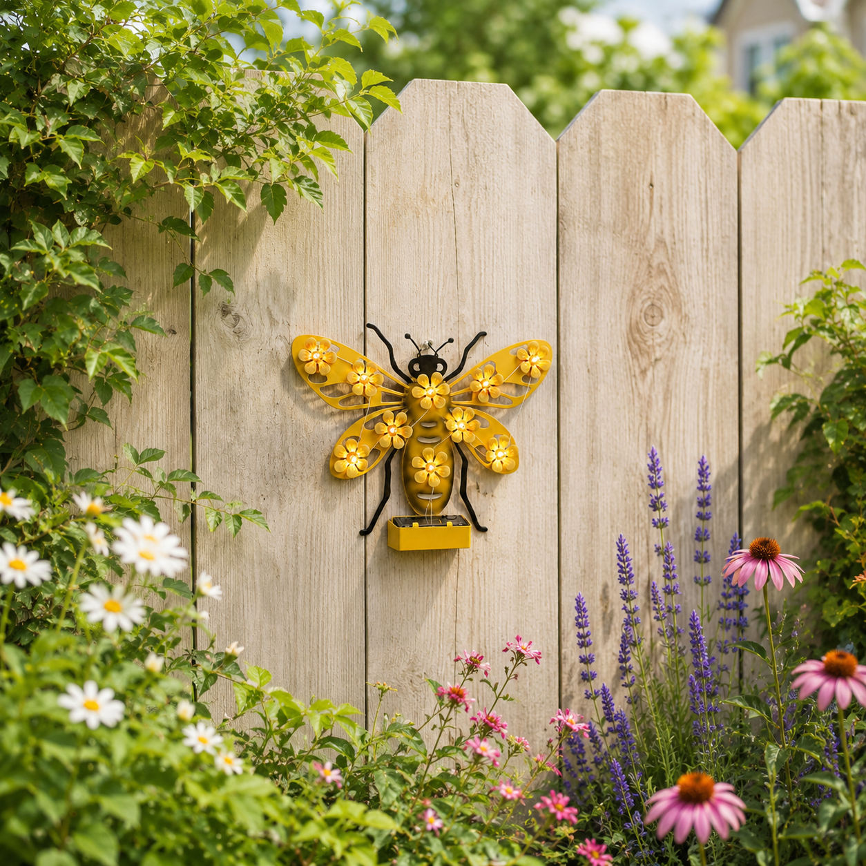 Solar Bloom Metal Garden Wall Light 🌞🌼