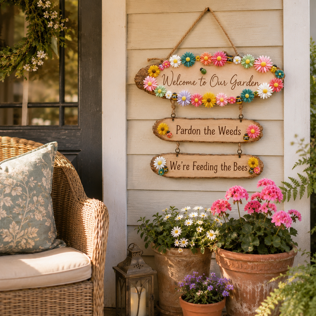 Pardon the Weeds, We’re Feeding the Bees Garden Sign 🐝🌼
