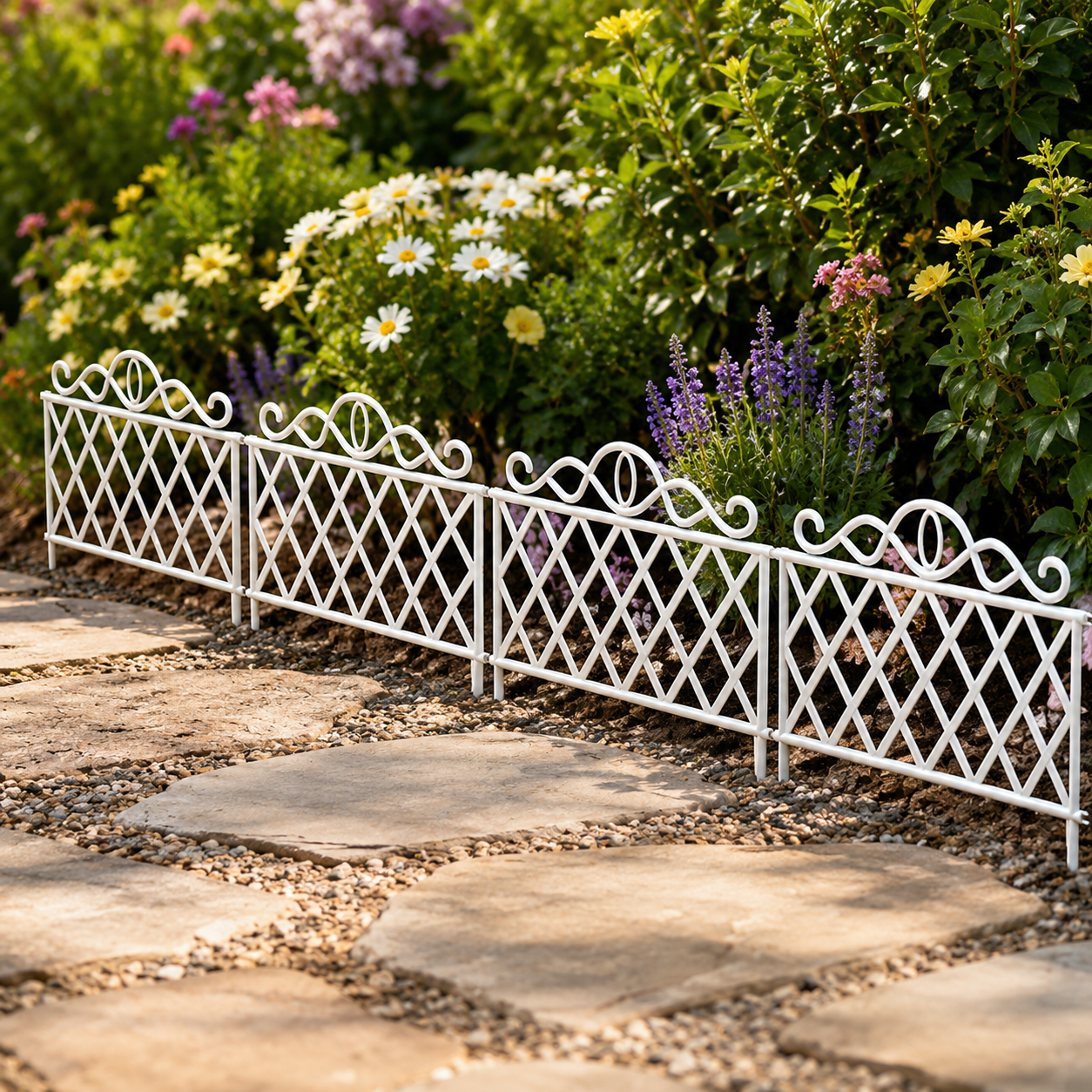 4-piece heavy-duty plastic Decorative Garden Fence Border