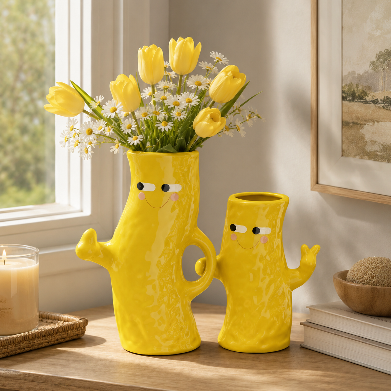 Hand in Hand Ceramic Vase Duo 🌼