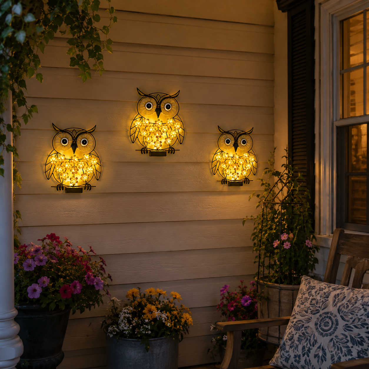 Solar Bloom Metal Garden Wall Light 🌞🌼