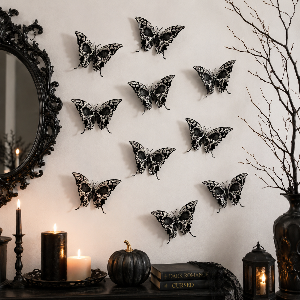 3D Spooky Butterfly Wall Decor – Set of 10