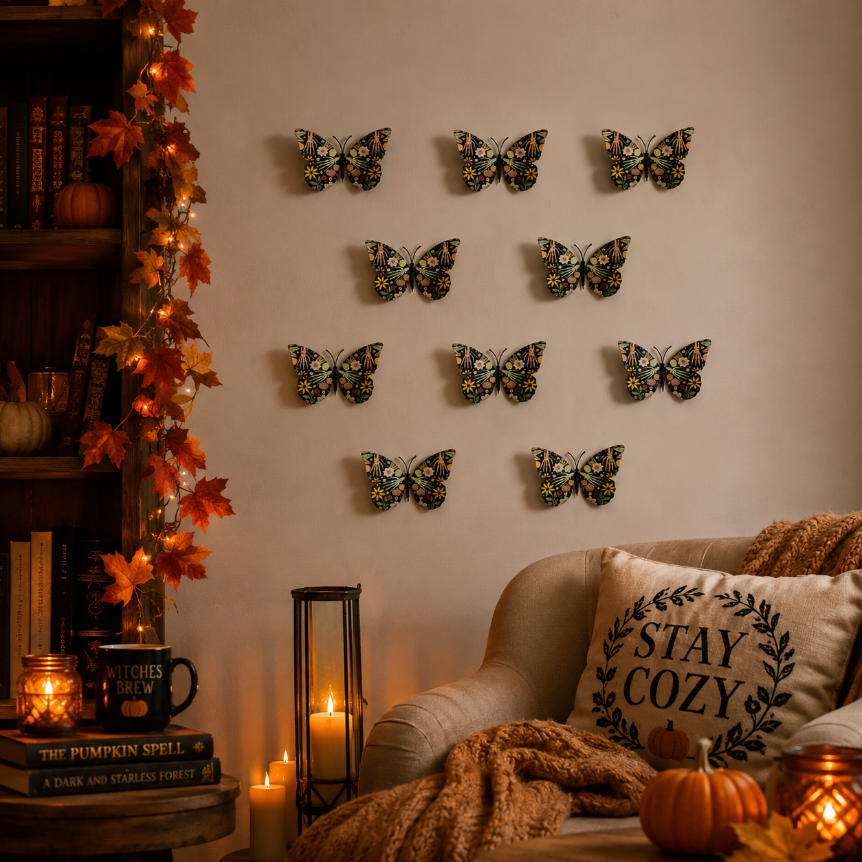 3D Spooky Butterfly Wall Decor – Set of 10