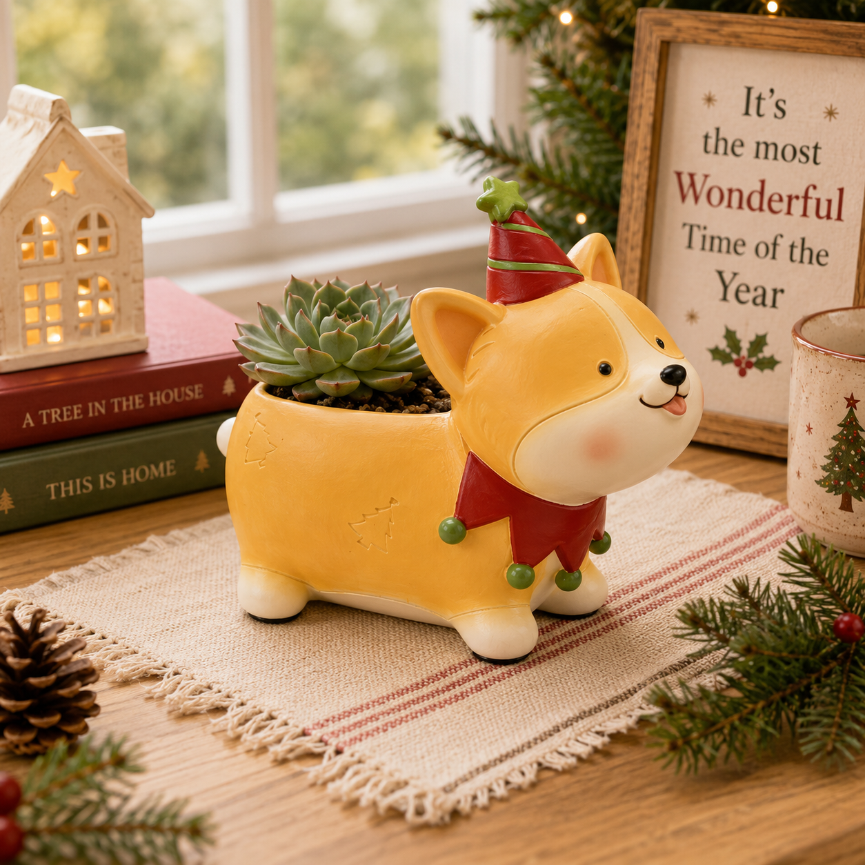 Whimsical Christmas Animal Succulent Planters