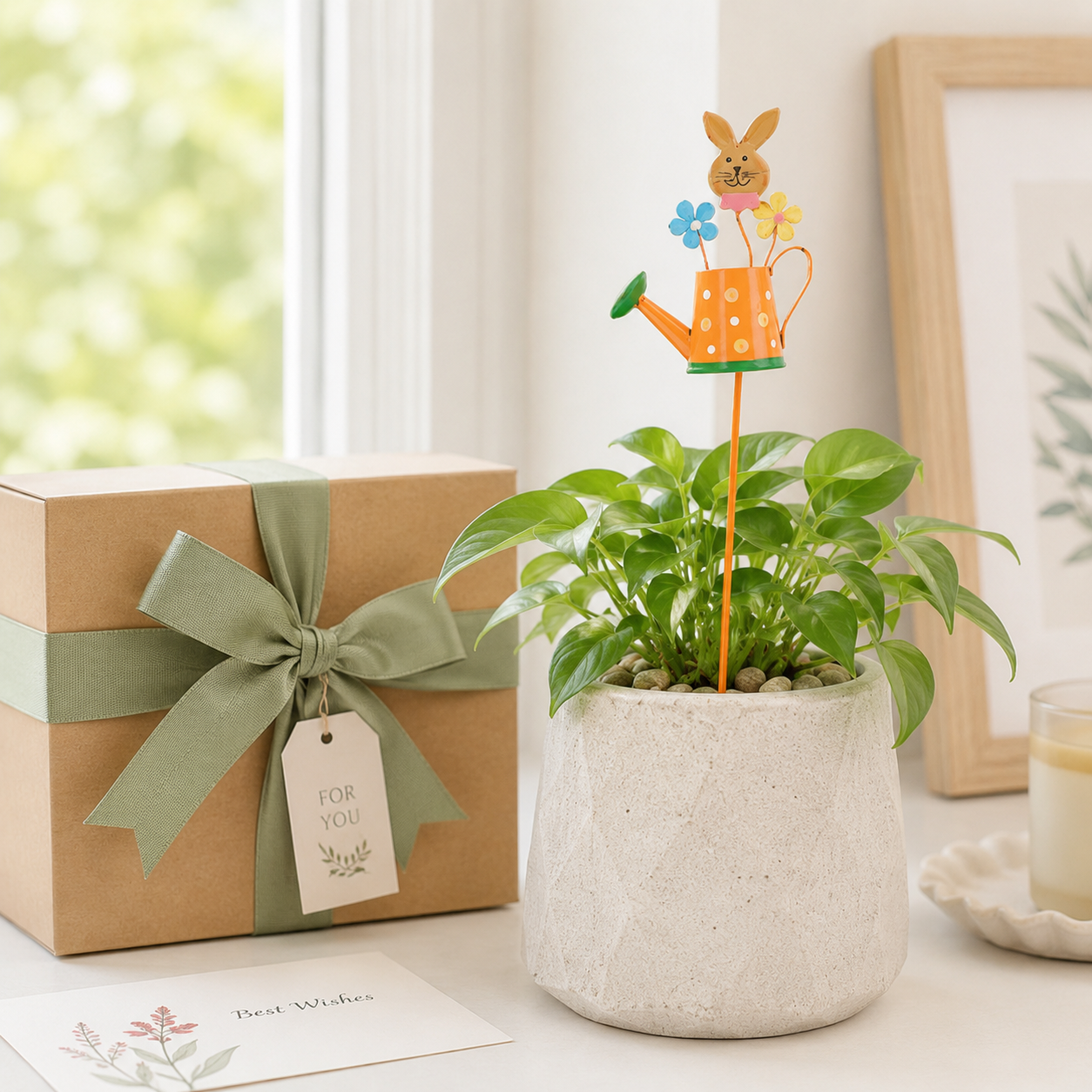 🌼 6-Piece Whimsical Watering Can Plant Stakes