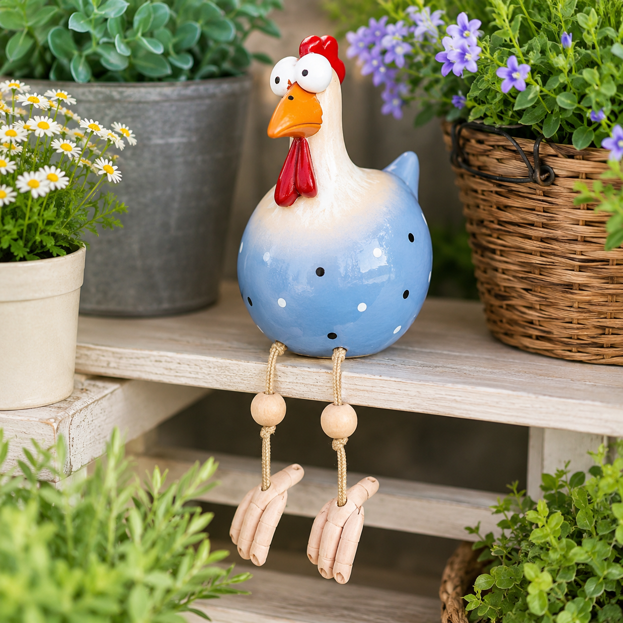 Funny Hanging Leg Rooster Yard Ornament