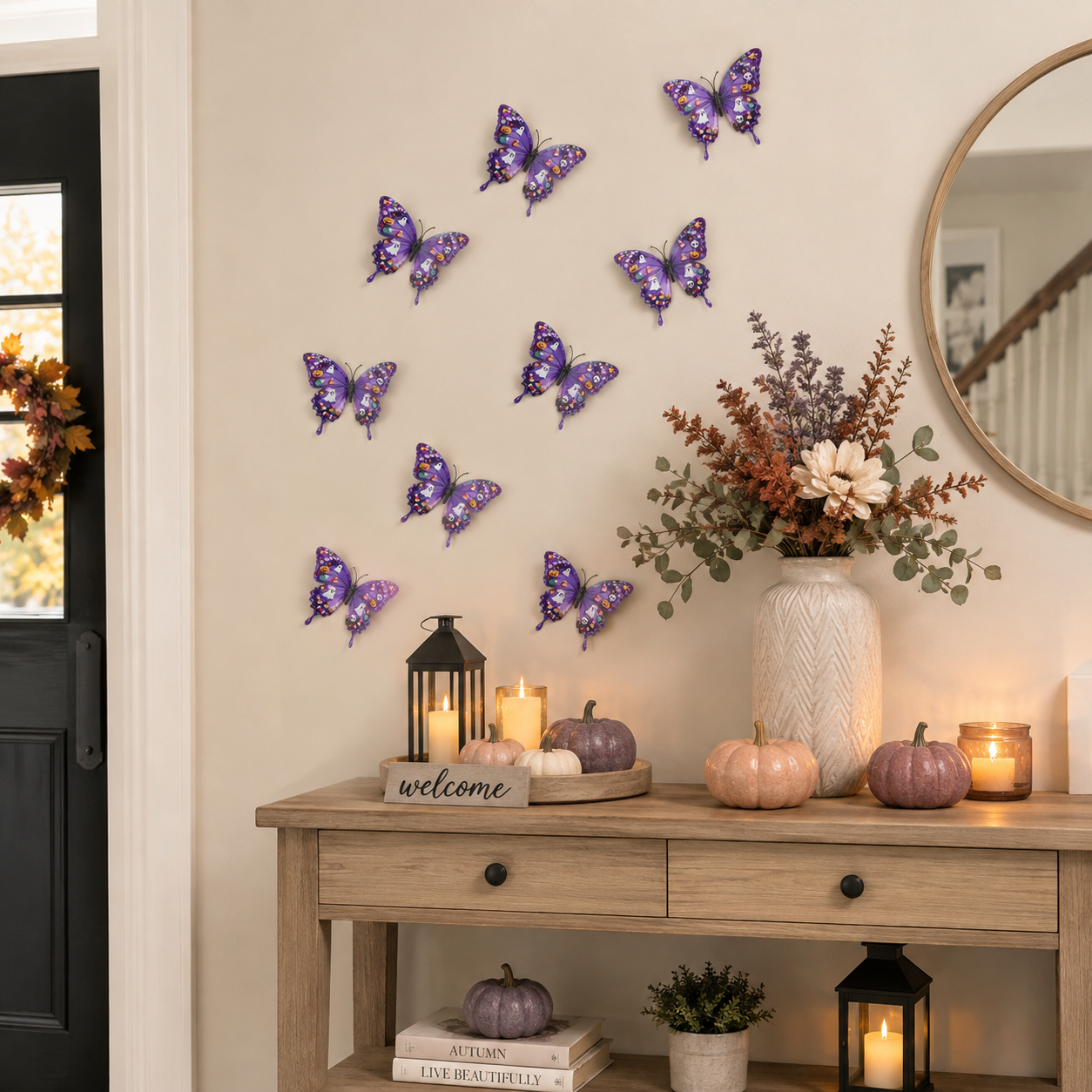 3D Spooky Butterfly Wall Decor – Set of 10