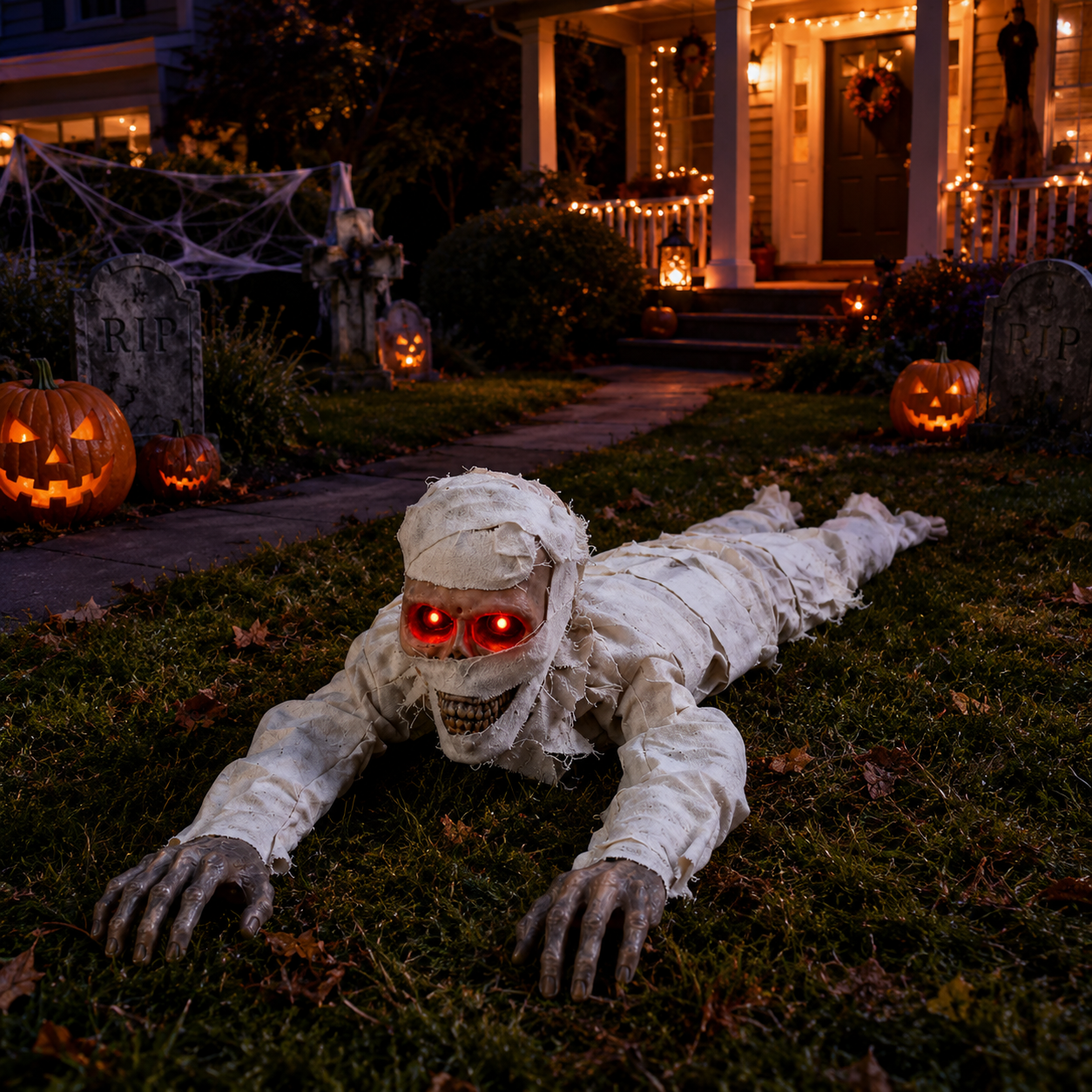Voice-Controlled Crawling Mummy Halloween Decoration