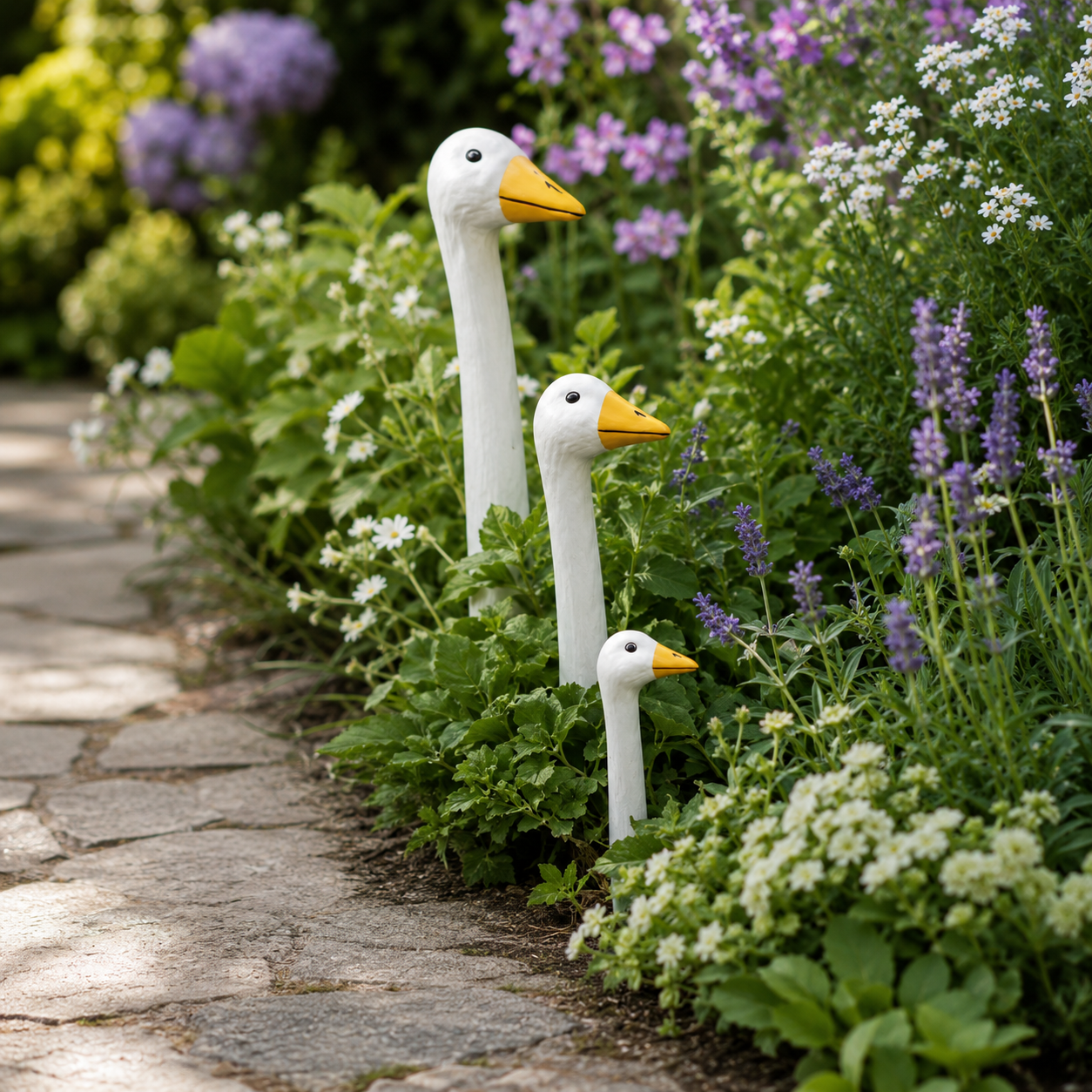 Peekaboo Goose Garden Stakes – 3-Piece Set
