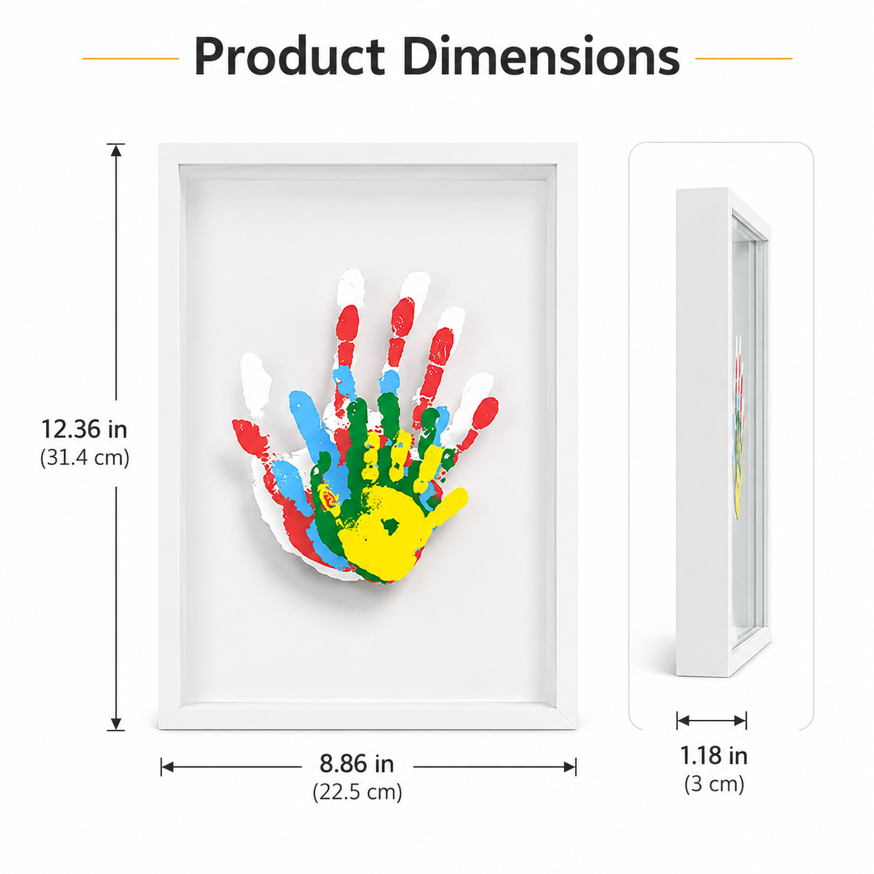 Family Handprint Set, Including 4 Handprint Slots And 6 Colors, Souvenir Frame, Handprint, Family Gift,Father's Day Gift,Mother'S Day Gift,Non-Toxic Pigment