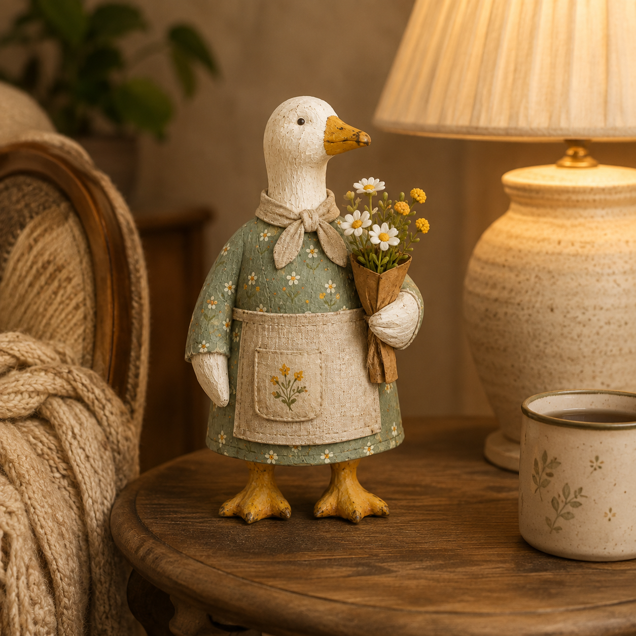 Vintage Garden Goose Figurine