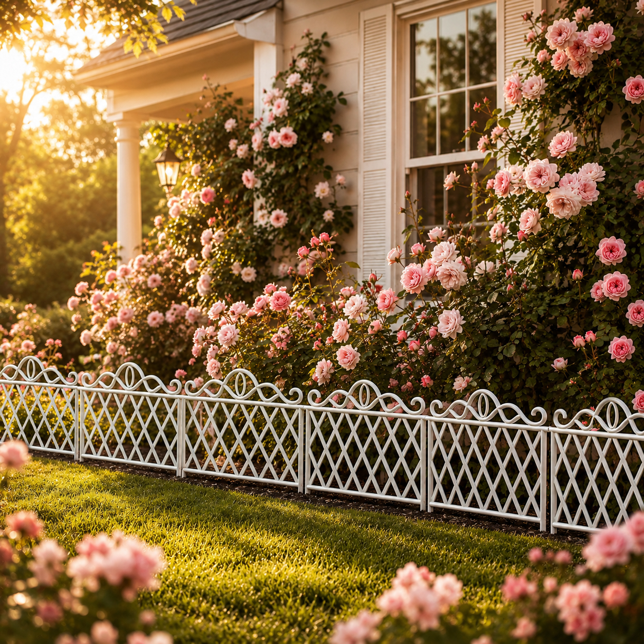 4-piece heavy-duty plastic Decorative Garden Fence Border