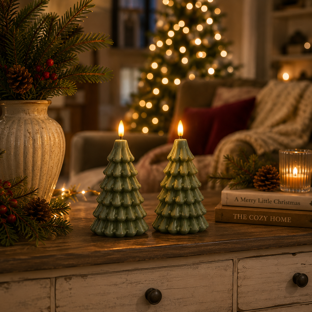 Cozy Glow LED Christmas Tree Decor – 2-Piece Set 🎄✨