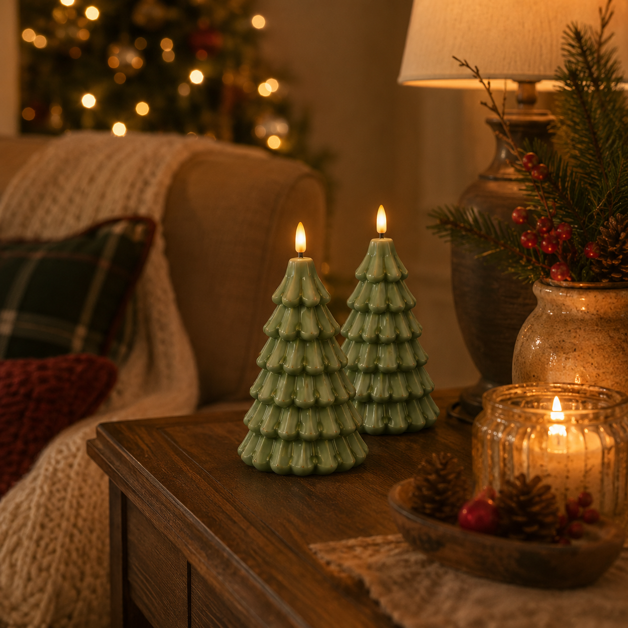 Cozy Glow LED Christmas Tree Decor – 2-Piece Set 🎄✨