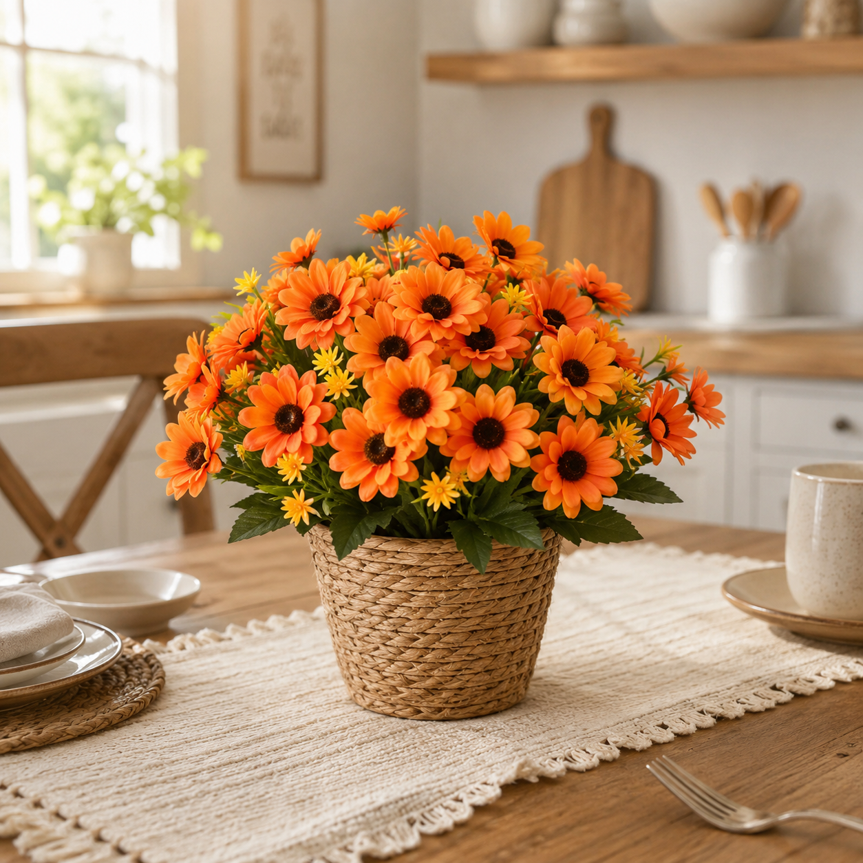 UV-Resistant Artificial Chrysanthemums (Multiple Colors Available) — Realistic Outdoor Plastic Flowers