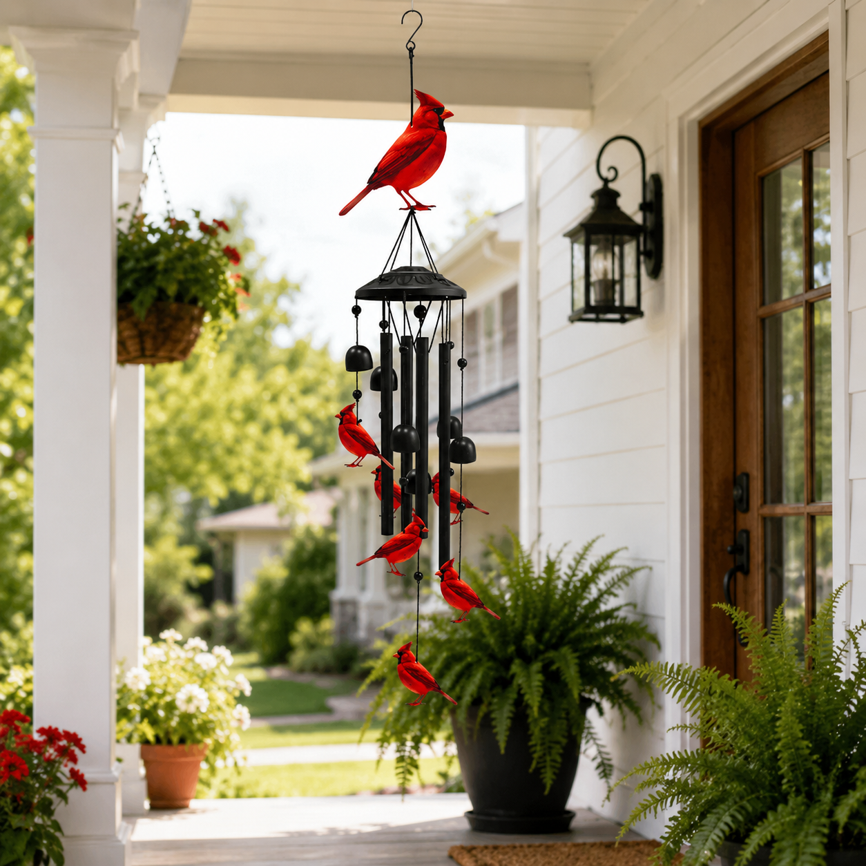 Outdoor Wind Chimes with Colorful Birds & Butterflies