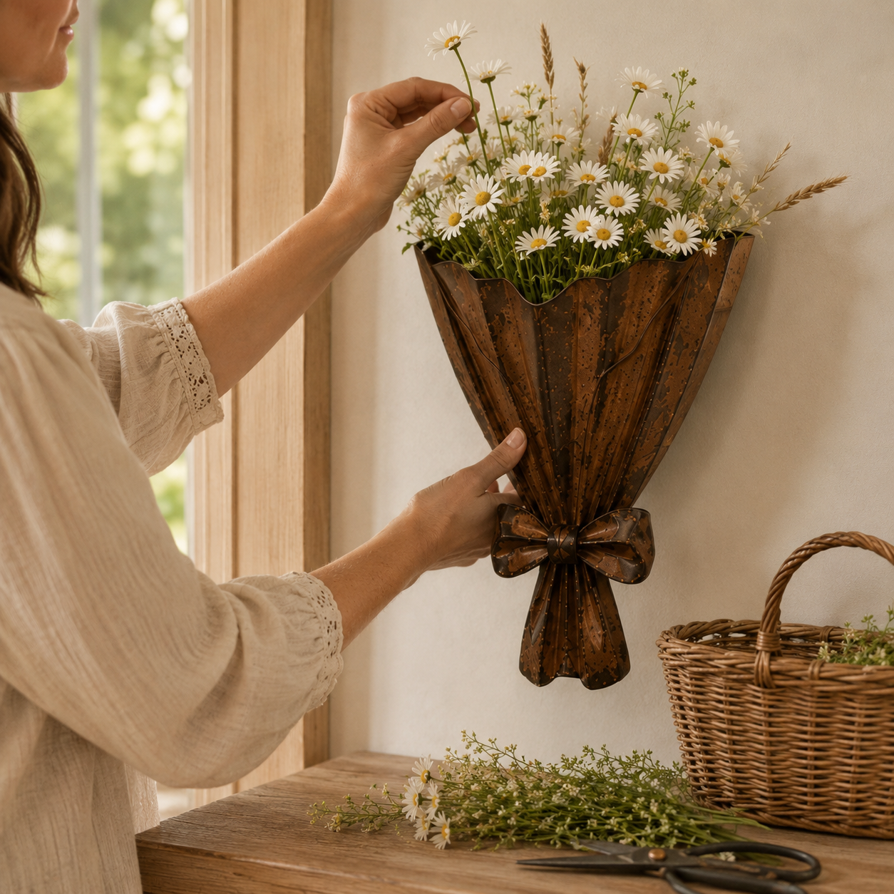 Vintage Bouquet Metal Wall Planter 🌼