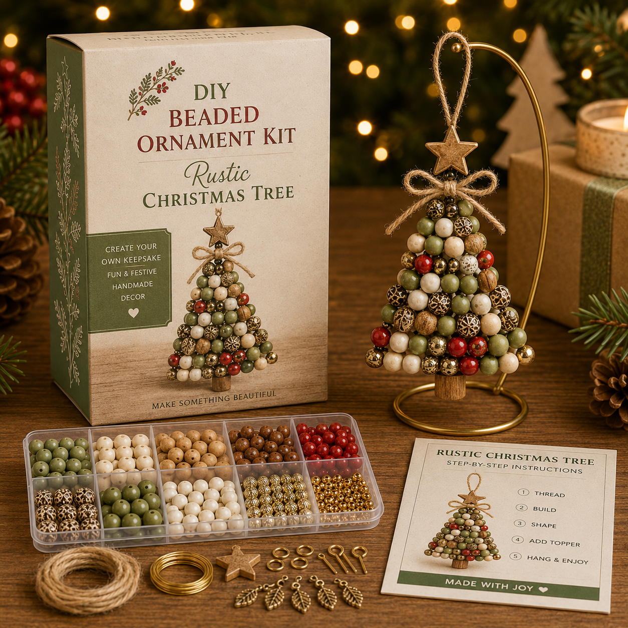 DIY Beaded Christmas Tree Ornament Kit