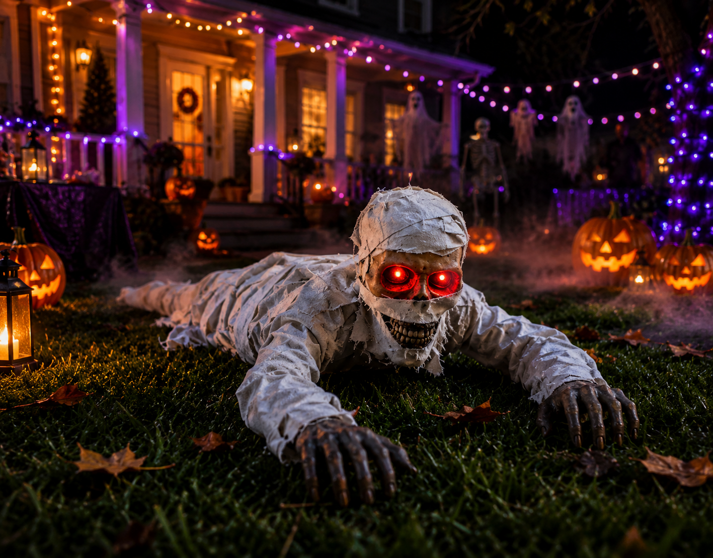Voice-Controlled Crawling Mummy Halloween Decoration