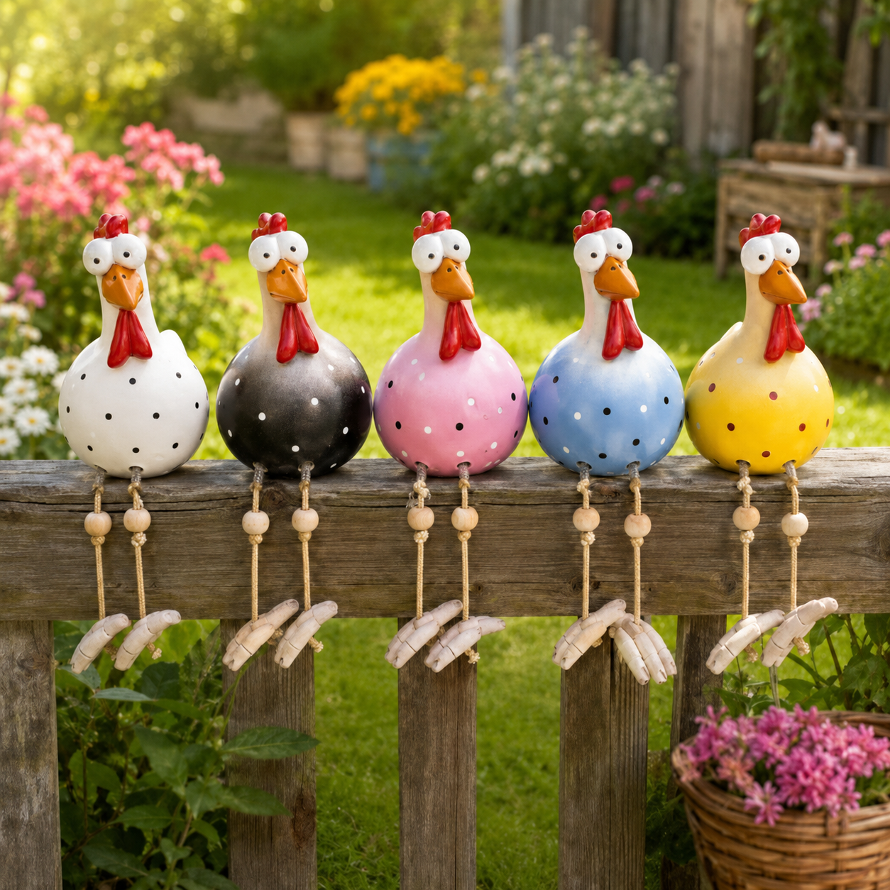 Funny Hanging Leg Rooster Yard Ornament
