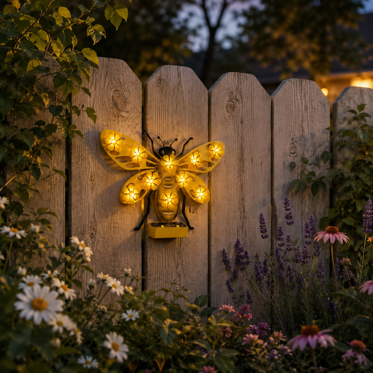 Solar Bloom Metal Garden Wall Light 🌞🌼
