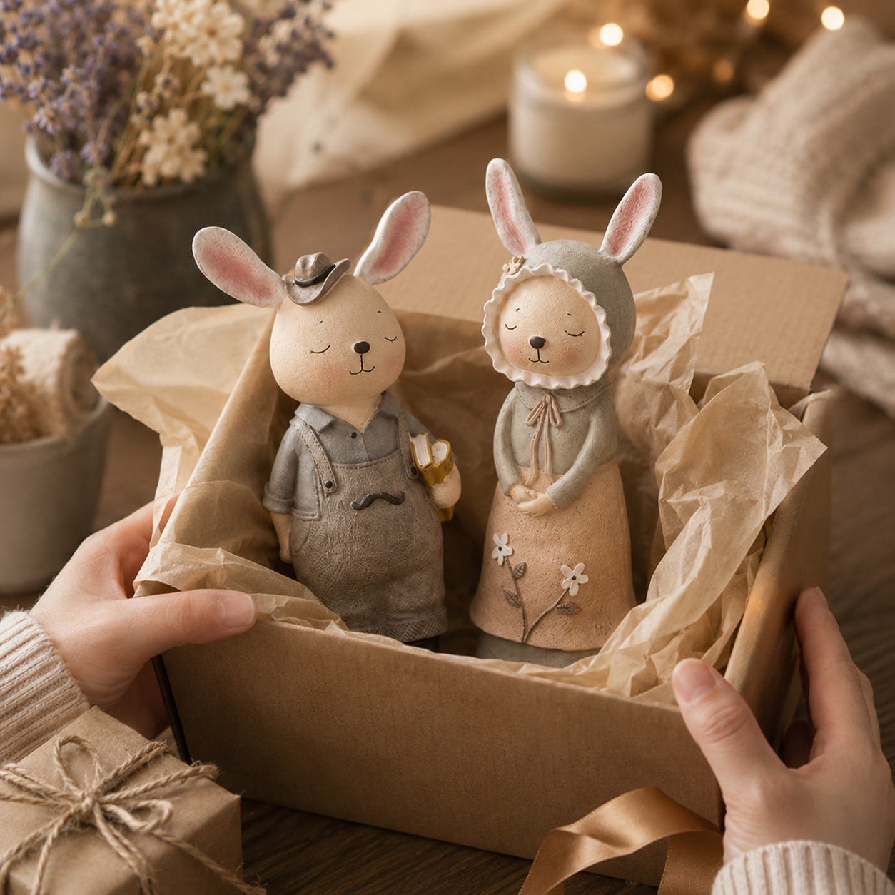 Vintage Storybook Bunny Couple Coin Banks 🐰