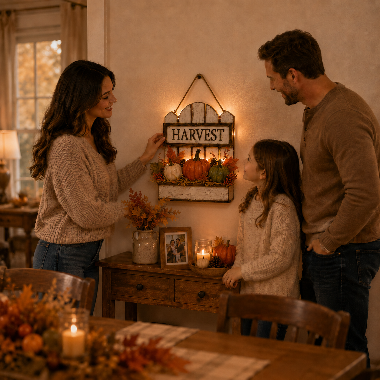 🍂 Rustic Light-Up Harvest Pumpkin Wall Décor