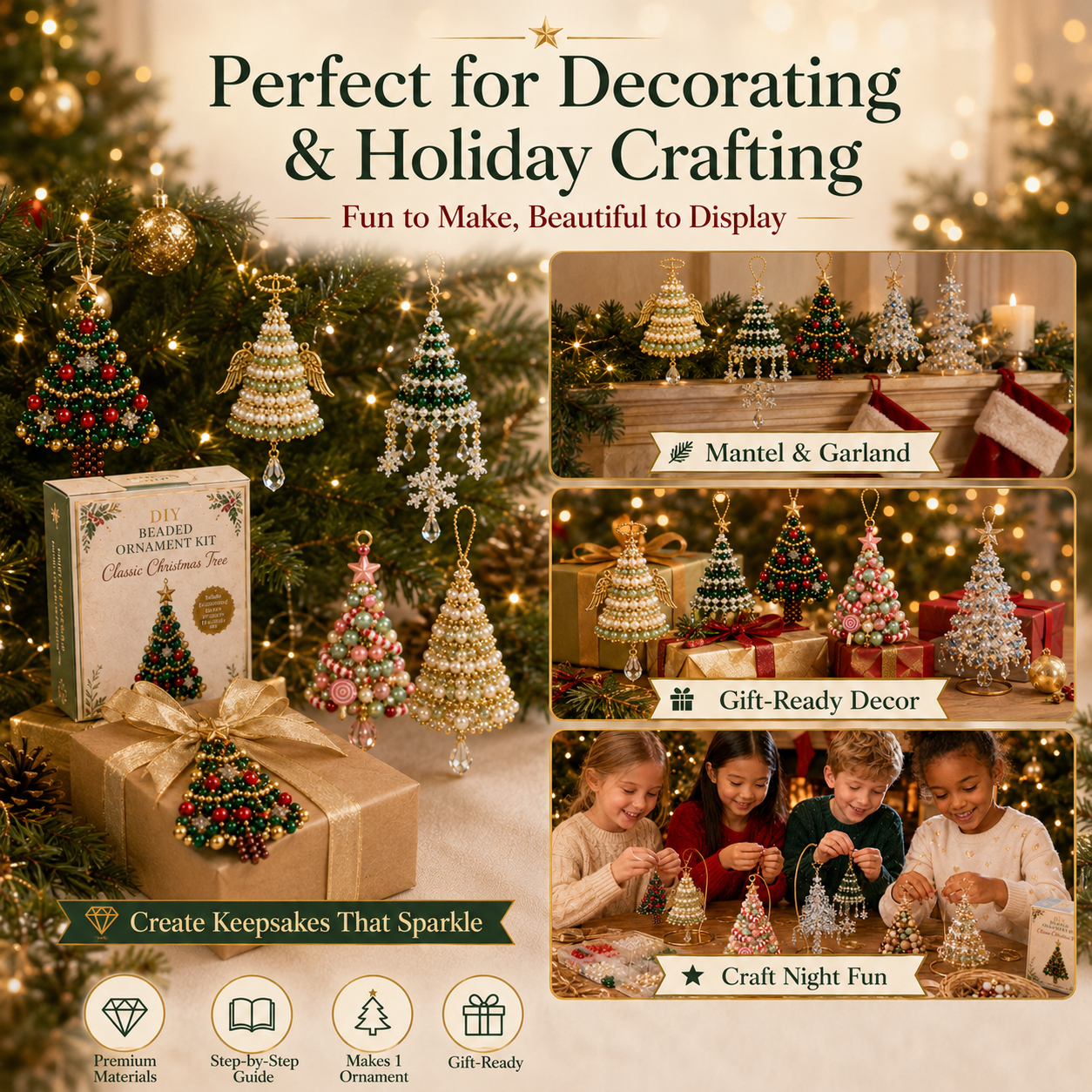 DIY Beaded Christmas Tree Ornament Kit