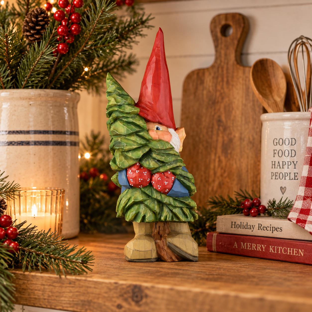Rustic Woodland Christmas Gnome Figurine