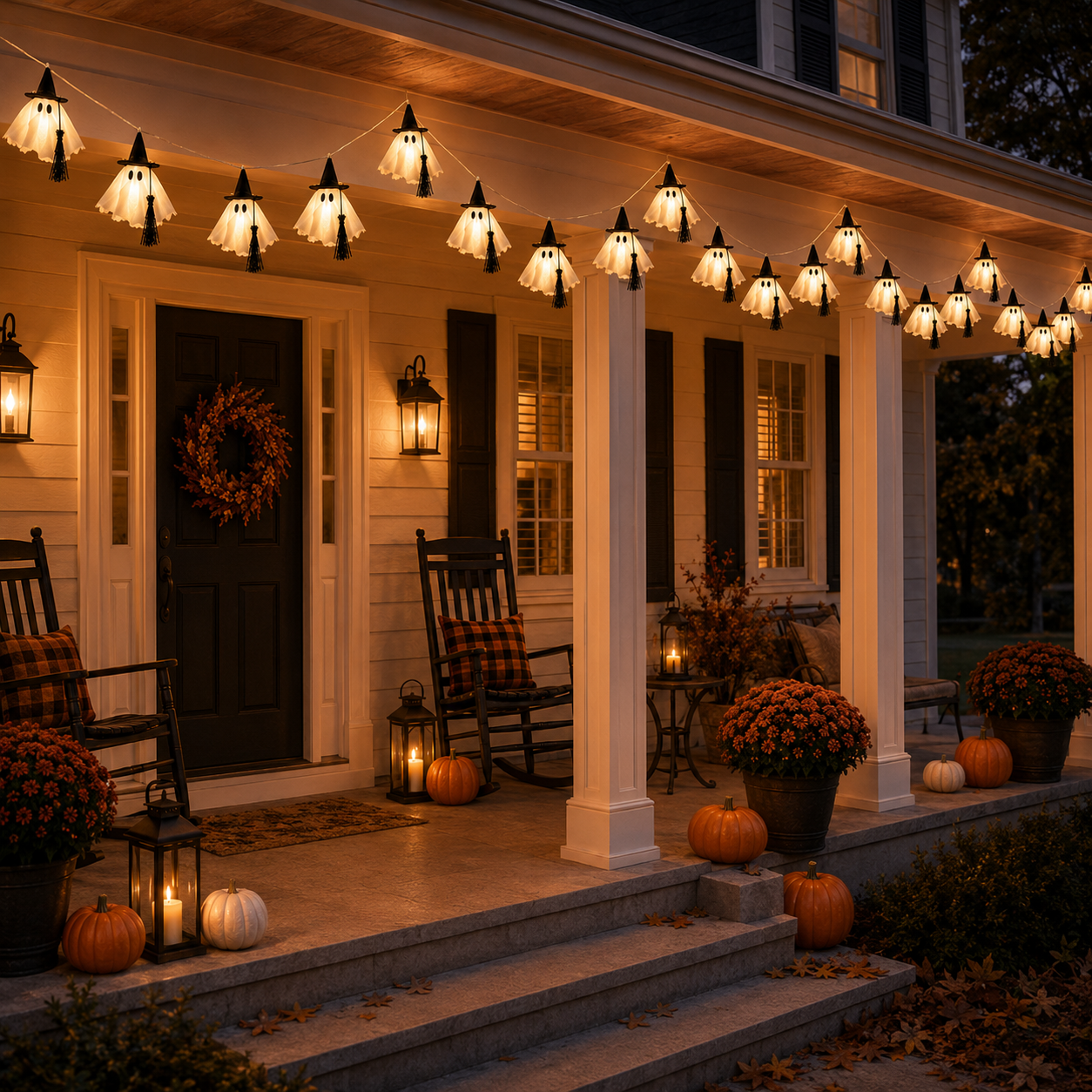 6-Ft Light-Up Witch Ghost Garland with Remote 👻✨